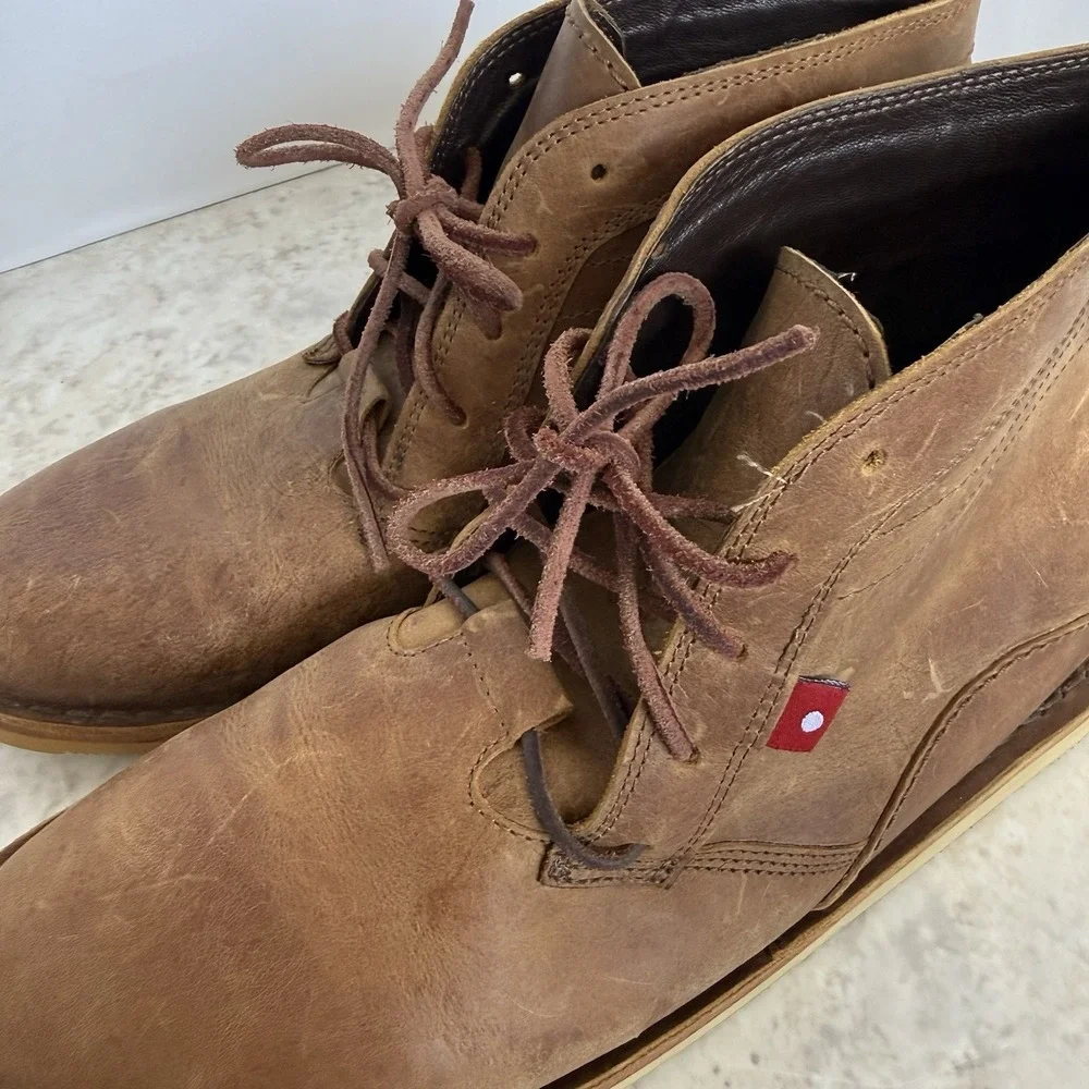 Oliberté Men's Brown Leather Chukka Boots Size 43 Handmade  Lace Up Casual Boots